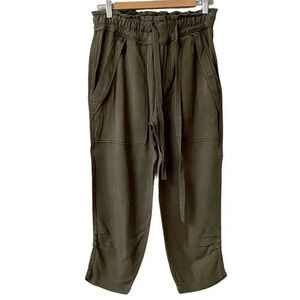 McGuire Olive Green Paperbag Crop Pants Tencel Blend High Rise Size 27